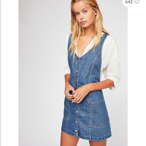 Free People Pearl Denim Jumper NWT